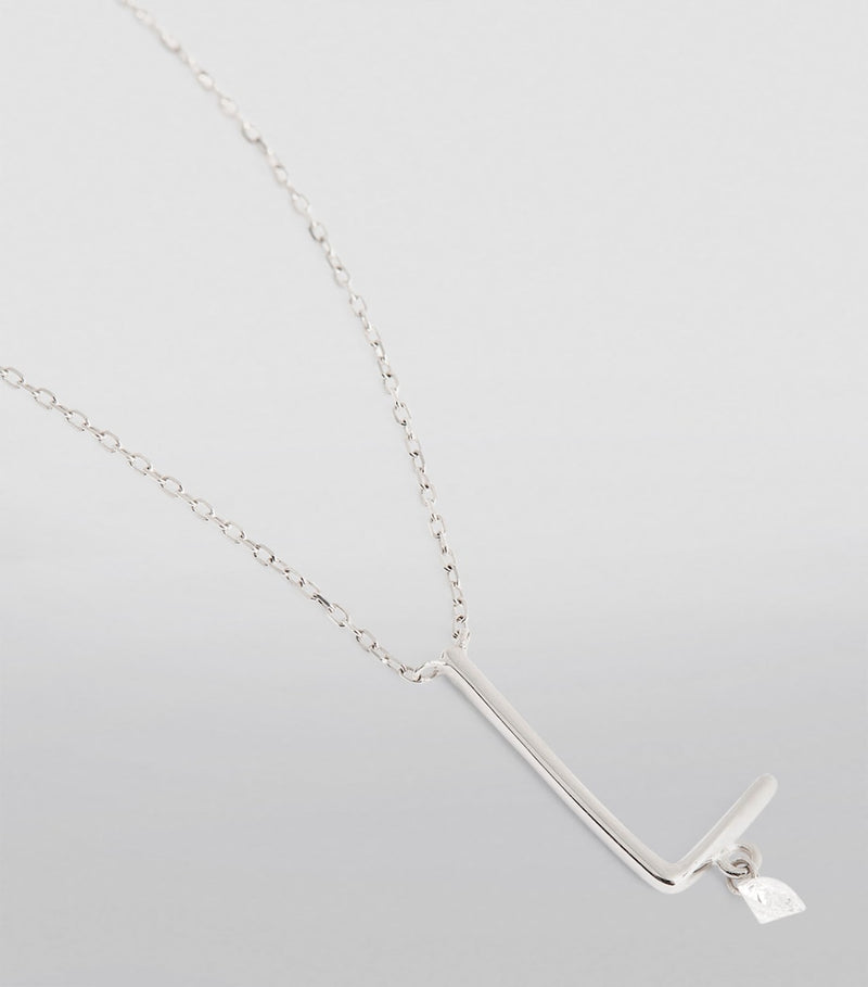 Persée alphabet necklace with floating diamond (British brand)