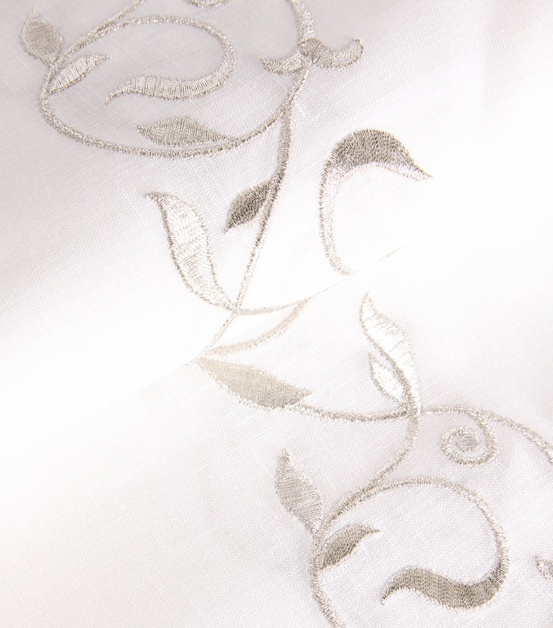 Dea Linen Embroidered Scroll Tablecloth 170cm x 270cm - British product