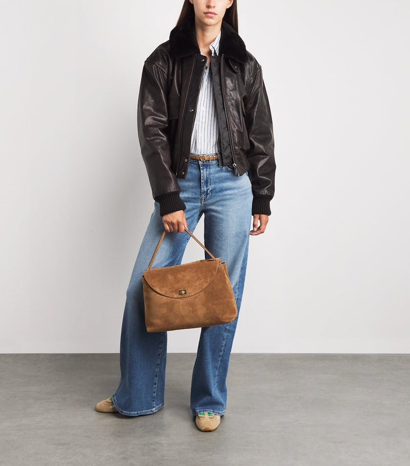 Sandro Paris suede top-handle bag 21x32x11cm (British brand)