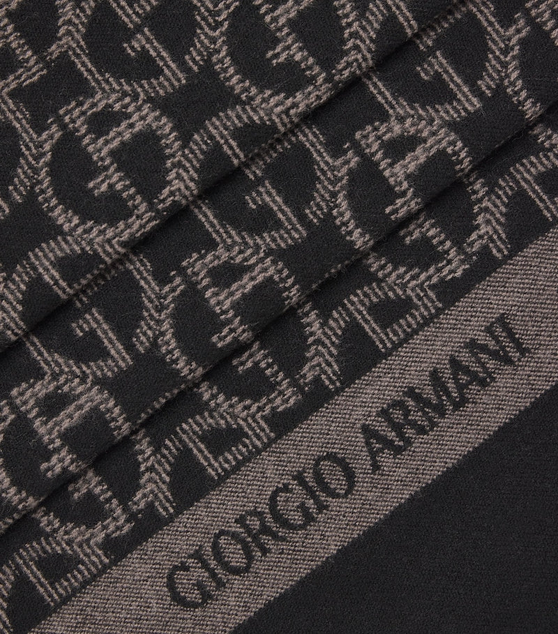 Giorgio Armani pure wool logo scarf - British product