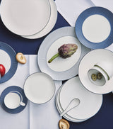 Harrods Fine Bone China Cereal Bowl with Blue Pinstripe Pattern, 16cm Diameter- Buy online at McGrocer