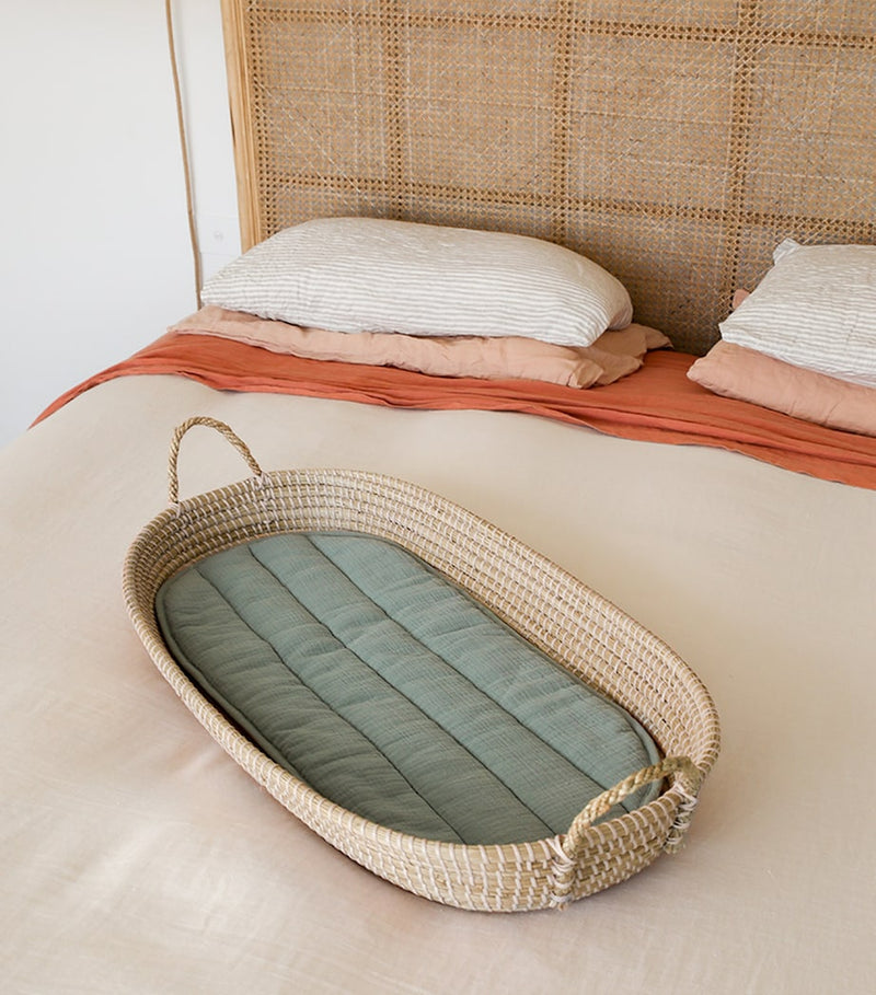 Olli Ella Reva seagrass changing basket - British product