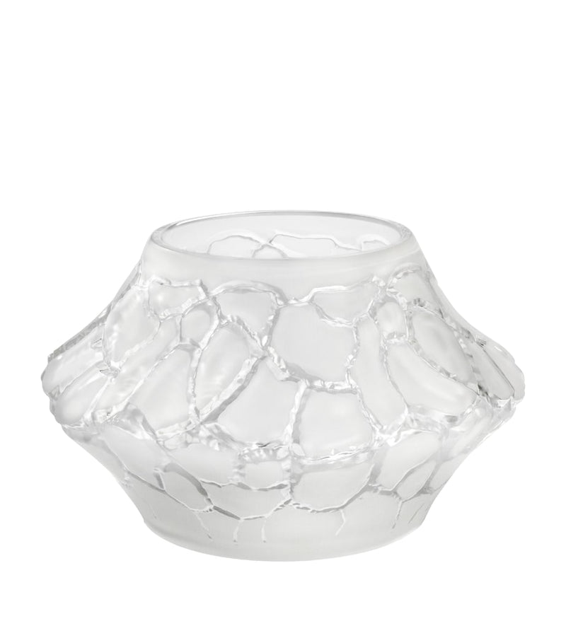 Lalique Caldera crystal vase-votive 10.5cm (British brand)