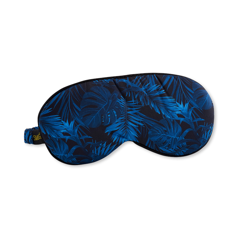 Smug Cloud padded satin sleep mask Palm Noir (British brand)