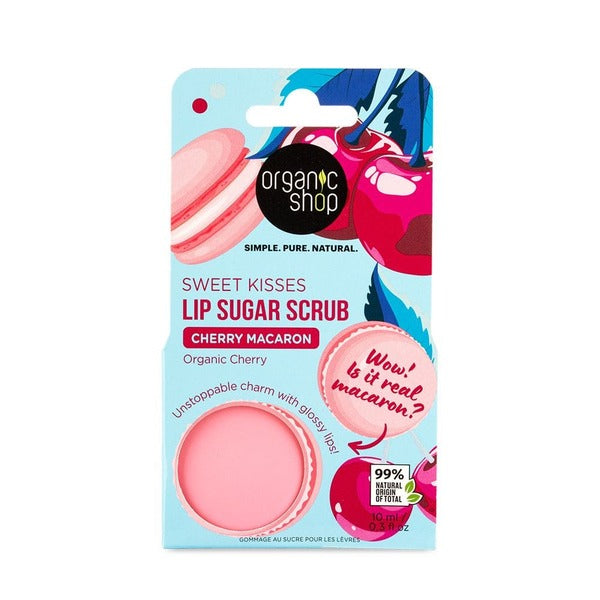 Organic Shop Cherry Macaron Lip Scrub 10ml - British product
