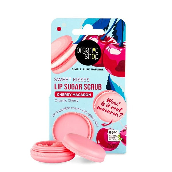 Organic Shop Cherry Macaron Lip Scrub 10ml - British product
