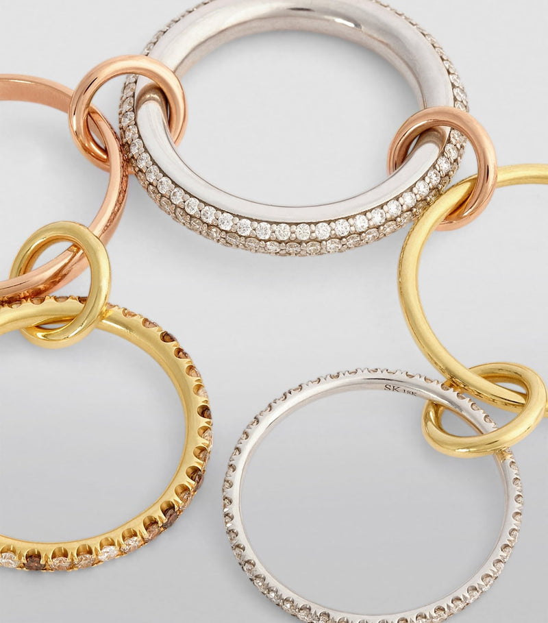 Spinelli Kilcollin gold diamond ring with five bands (British brand)