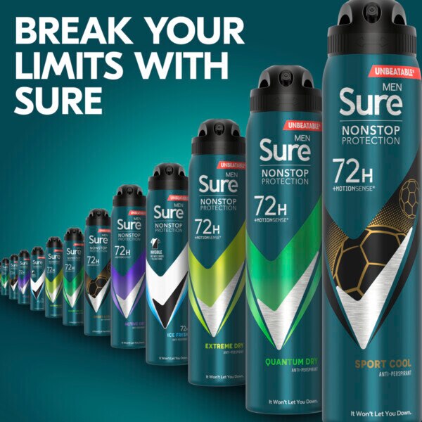 Sure Men Antiperspirant Deo Aerosol Nonstop Sport Cool 250ml GOODS Superdrug