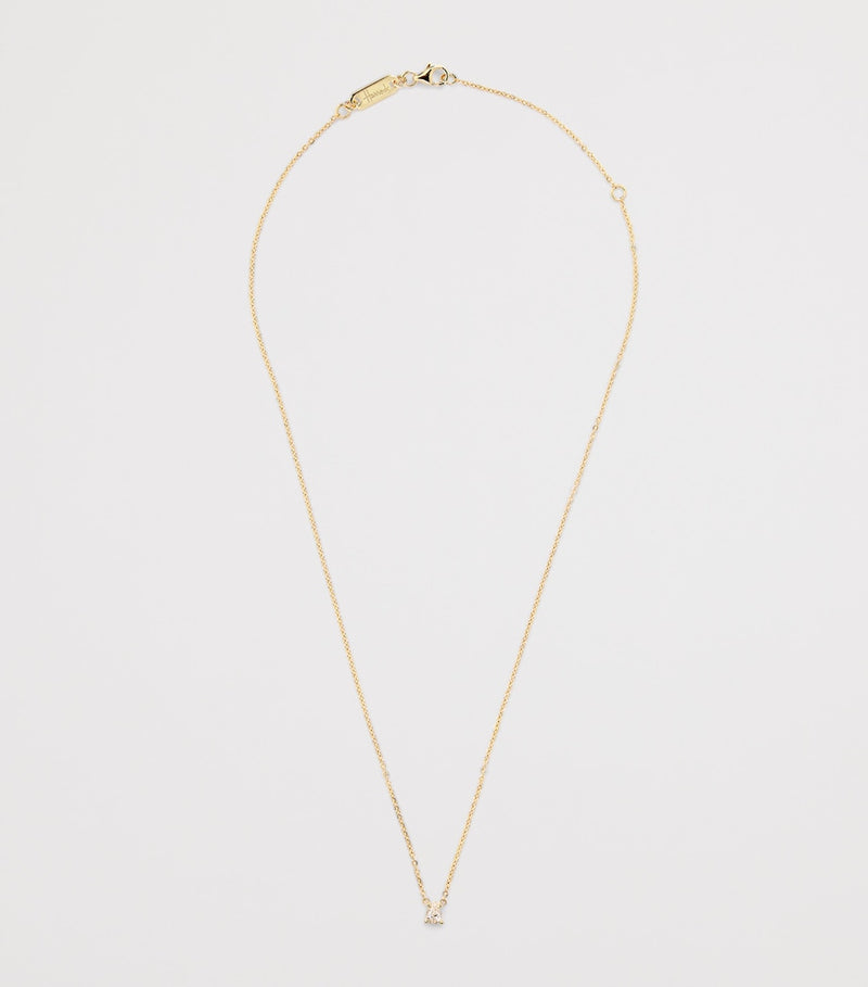 Harrods yellow gold diamond pendant necklace 0.25ct (British brand)