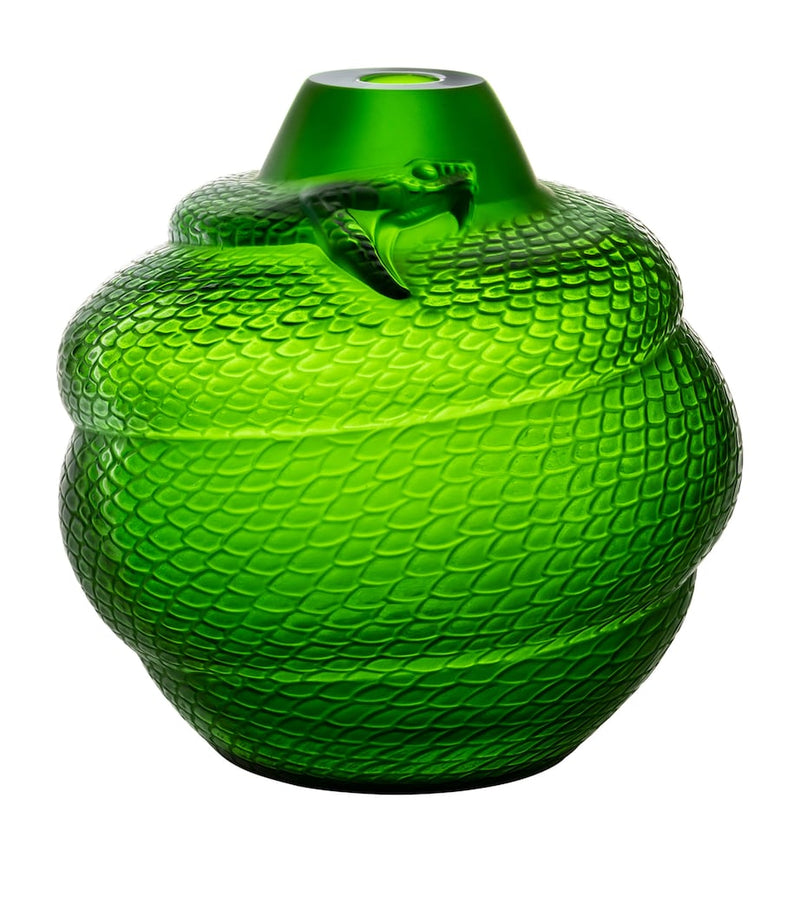 Lalique crystal serpent vase 27cm, UK version