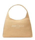 Jimmy Choo raffia beach diamond shoulder bag, imported from the UK