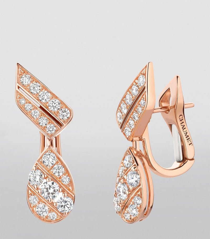 Chaumet Joséphine Aigrette earrings rose gold diamonds - British product