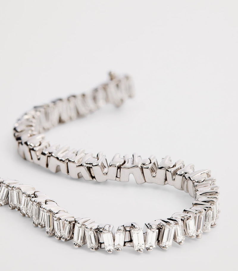 Suzanne Kalan white gold diamond classic tennis bracelet, UK version