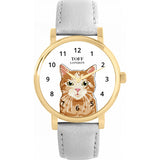 Superdrug Toff London White Ladies Ginger Tabby Cat Watch- Buy online at McGrocer