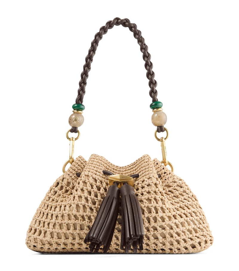 Jimmy Choo Cinch raffia shoulder bag (British brand)