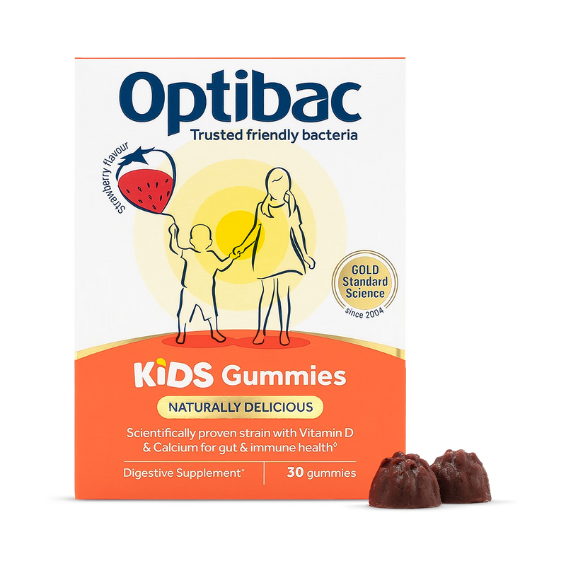 Optibac Kids Gummies strawberry probiotic 30 gummies (British brand)