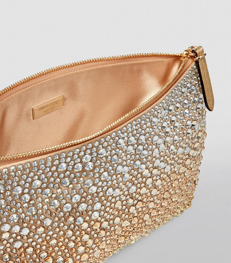 Jimmy Choo Callie crystal-embellished clutch bag, imported from the UK