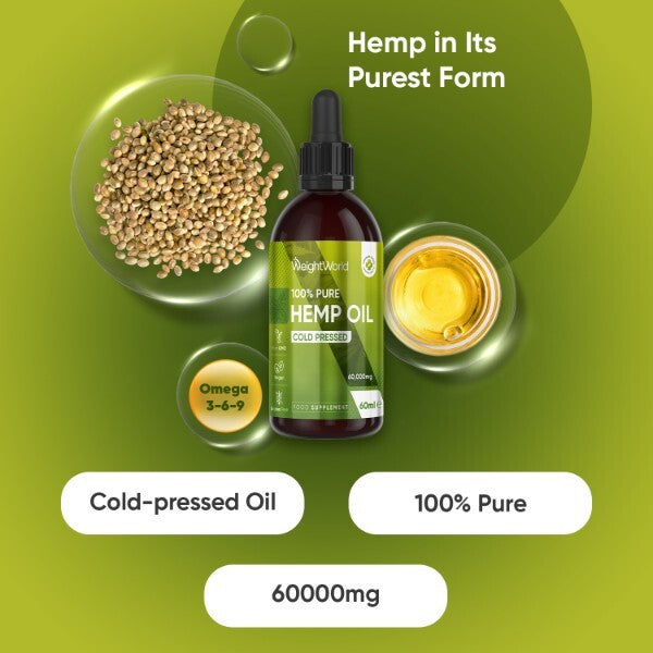 WeightWorld pure cold pressed hemp seed oil 60ml - British product