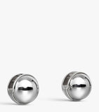 Alaïa silver-tone sphere earrings 28mm, imported from the UK