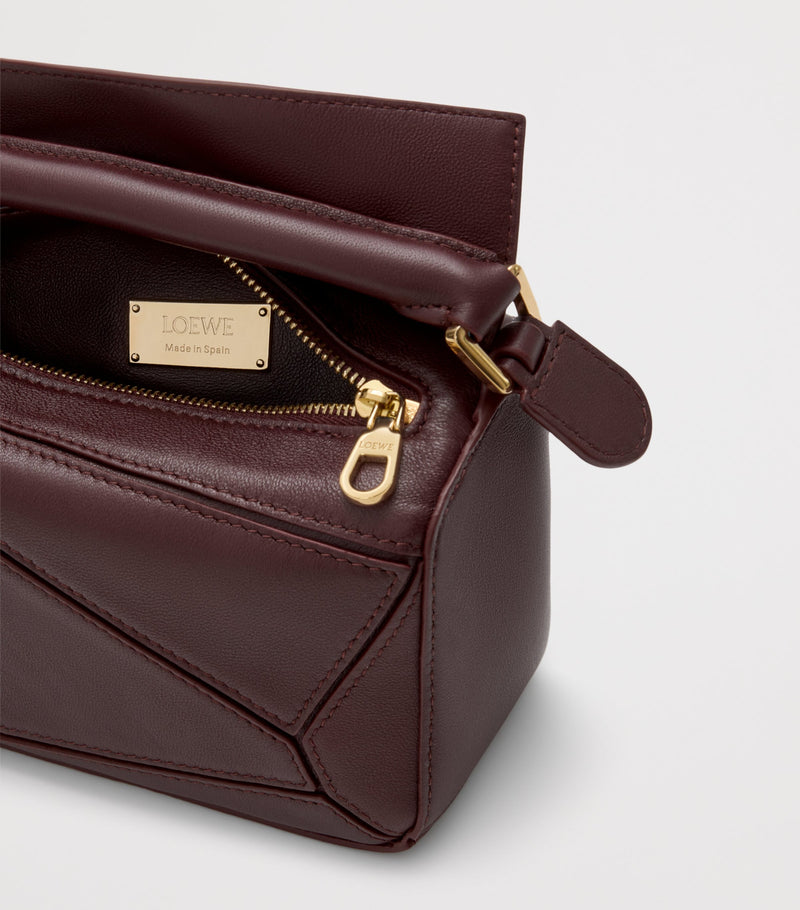 LOEWE Mini Puzzle Top-Handle Bag in smooth lambskin, imported from the UK