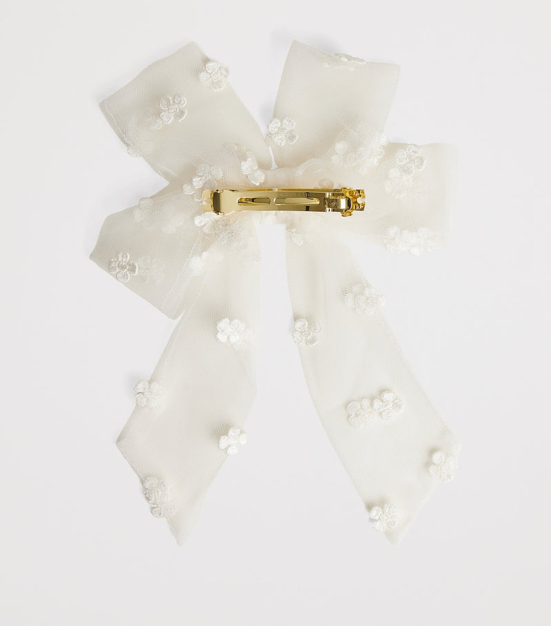 Bonpoint Floral Bow Hair Clip in cotton - British product