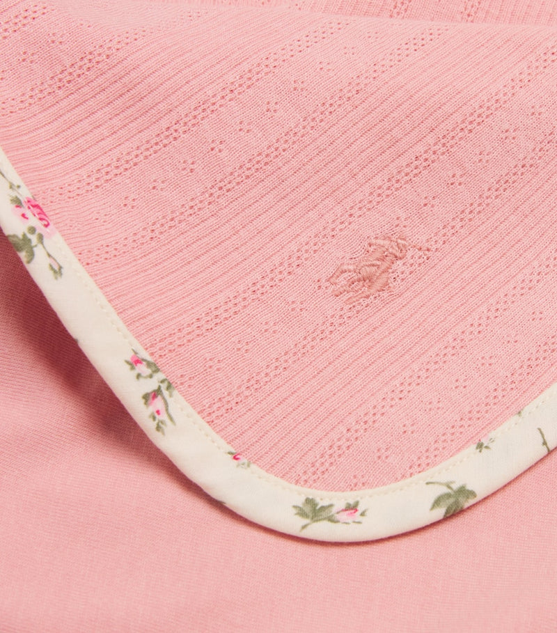 Ralph Lauren Kids cotton pointelle baby blanket 71cm x 81.5cm, imported from the UK