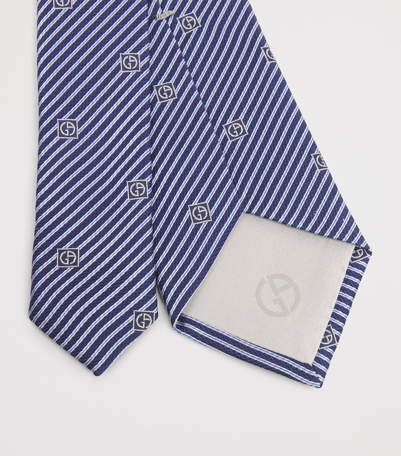 Giorgio Armani silk stripe jacquard tie, imported from the UK