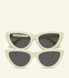 Burberry cat eye acetate sunglasses with mirror lenses, imported from the UK