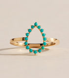 Jennifer Meyer mini yellow gold turquoise teardrop ring (British brand)