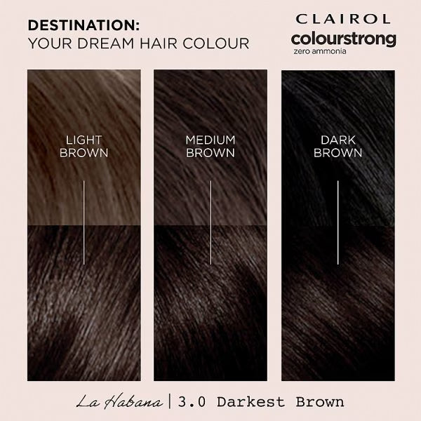 Clairol 3.0 Darkest Brown Permanent Hair Dye - British product
