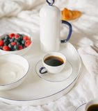 Feldspar fine bone china cobalt round tray 34cm - British product