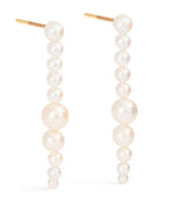 Harrods Sophie Bille Brahe Yellow Gold and Pearl Sienna Moon Earrings 3.8cm- Buy online at McGrocer
