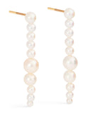 Sophie Bille Brahe Sienna Moon earrings in recycled yellow gold with freshwater pearls, imported from the UK
