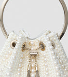 Jimmy Choo Pearl Bon Bon top-handle bag satin pearl - British product
