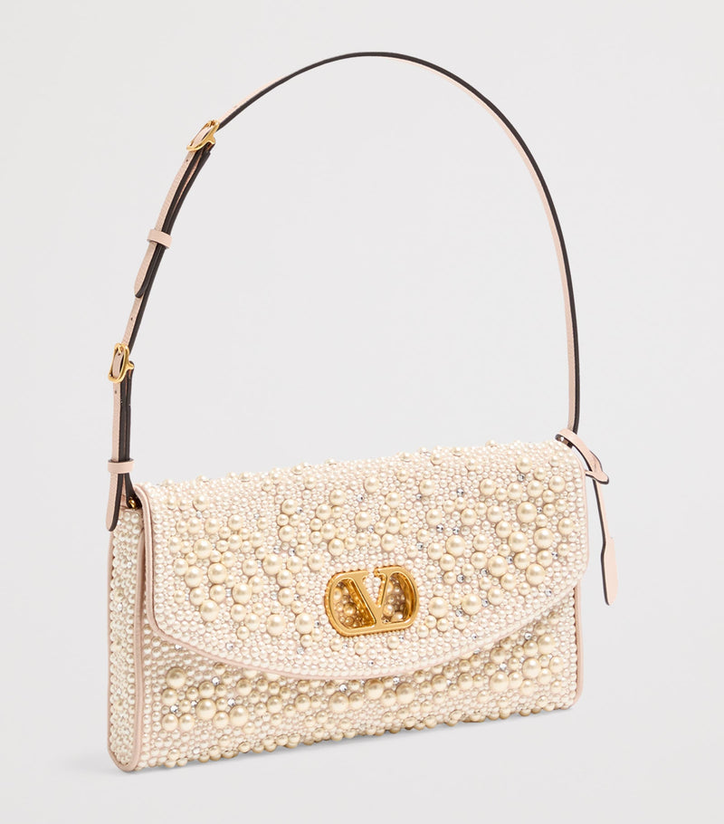 Valentino Garavani beaded vain soft shoulder bag, imported from the UK