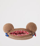 Miki House knitted bear cross-body bag (British brand)