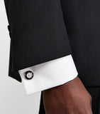 Deakin & Francis yellow gold diamond mother-of-pearl cufflinks, imported from the UK