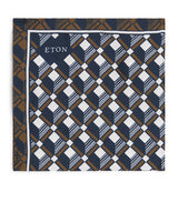Harrods Eton Silk Geometric Pocket Square- Buy online at McGrocer