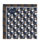 Eton silk pocket square geometric design - British product