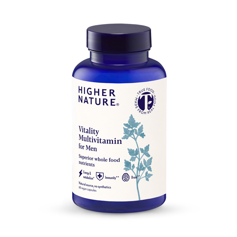 Higher Nature Men's Multivitamin 60 capsules, imported from the UK