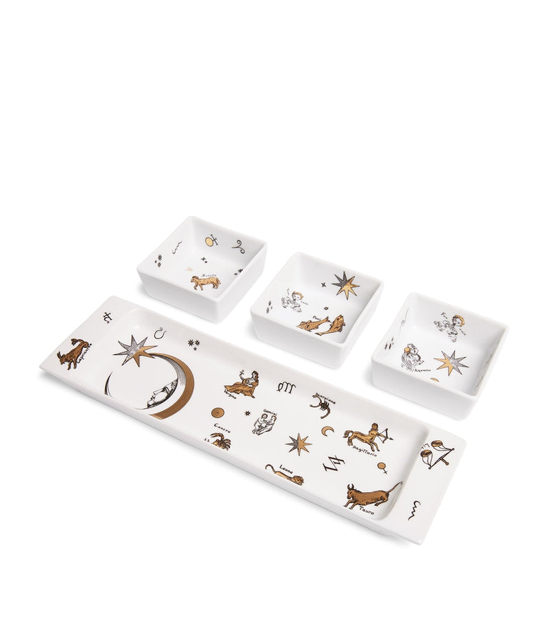 Fornasetti porcelain appetizer set zodiac design, imported from the UK