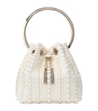 Jimmy Choo Pearl Bon Bon top-handle bag satin pearl - British product