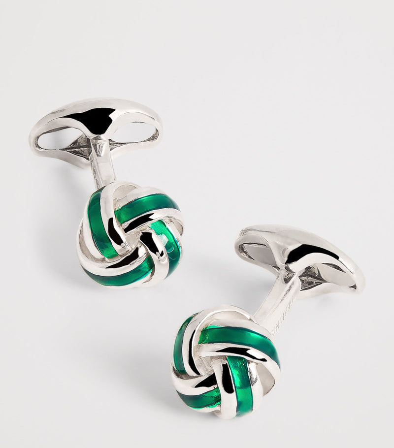 Deakin & Francis sterling silver enamel knot cufflinks - British product
