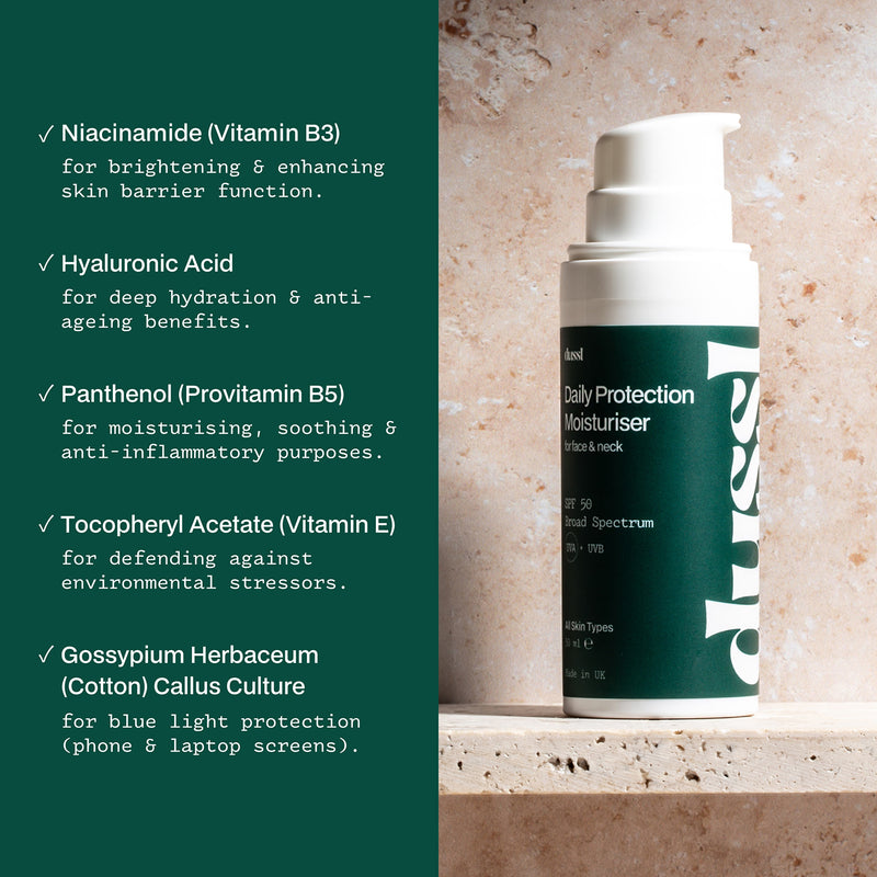 dussl Daily Protection Moisturiser SPF 50 50ml (British brand)