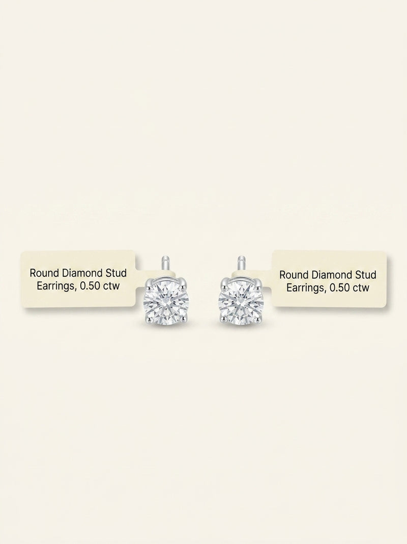 Cartier d'Amour 18ct white gold diamond stud earrings, imported from the UK