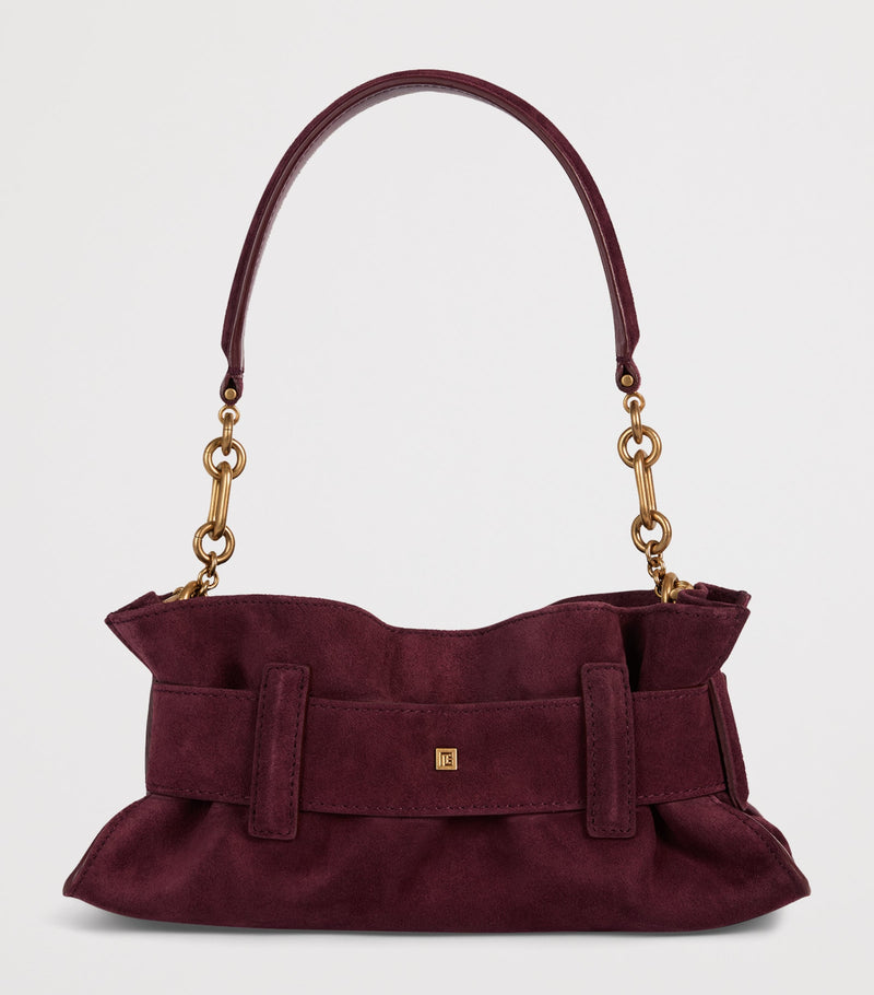 Balmain Anthem mini suede shoulder bag H10cm - British product