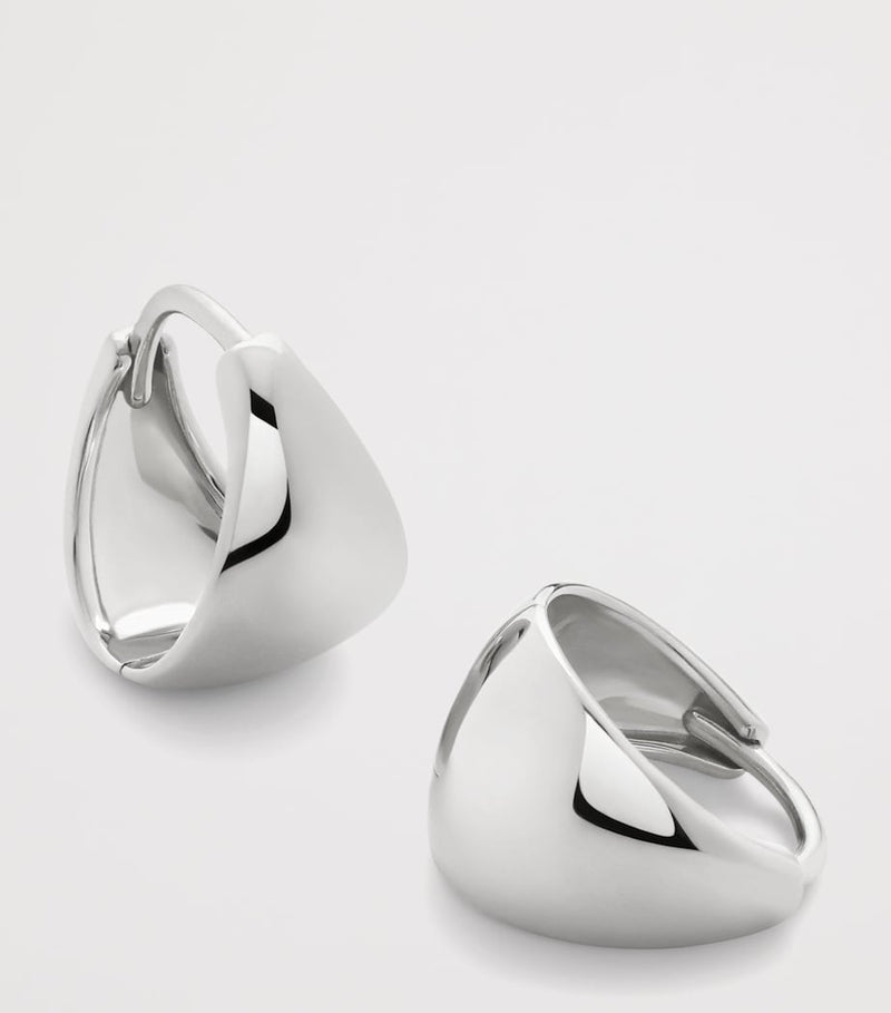 Monica Vinader sterling silver huggie earrings, imported from the UK