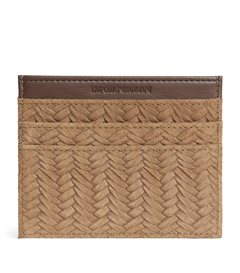Emporio Armani suede embossed card holder - British product