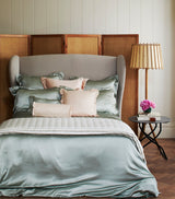 Harrods Gingerlily Silk Super King Flat Sheet in Sage Green 280cm x 310cm- Buy online at McGrocer