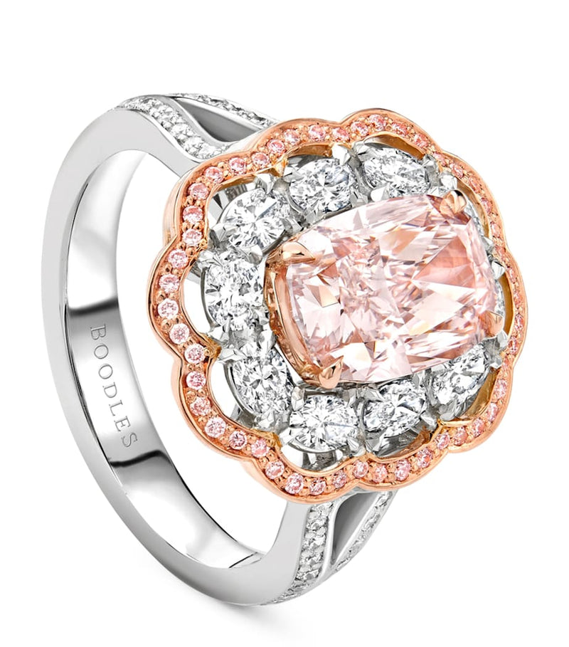 Boodles platinum rose gold diamond ring, UK version